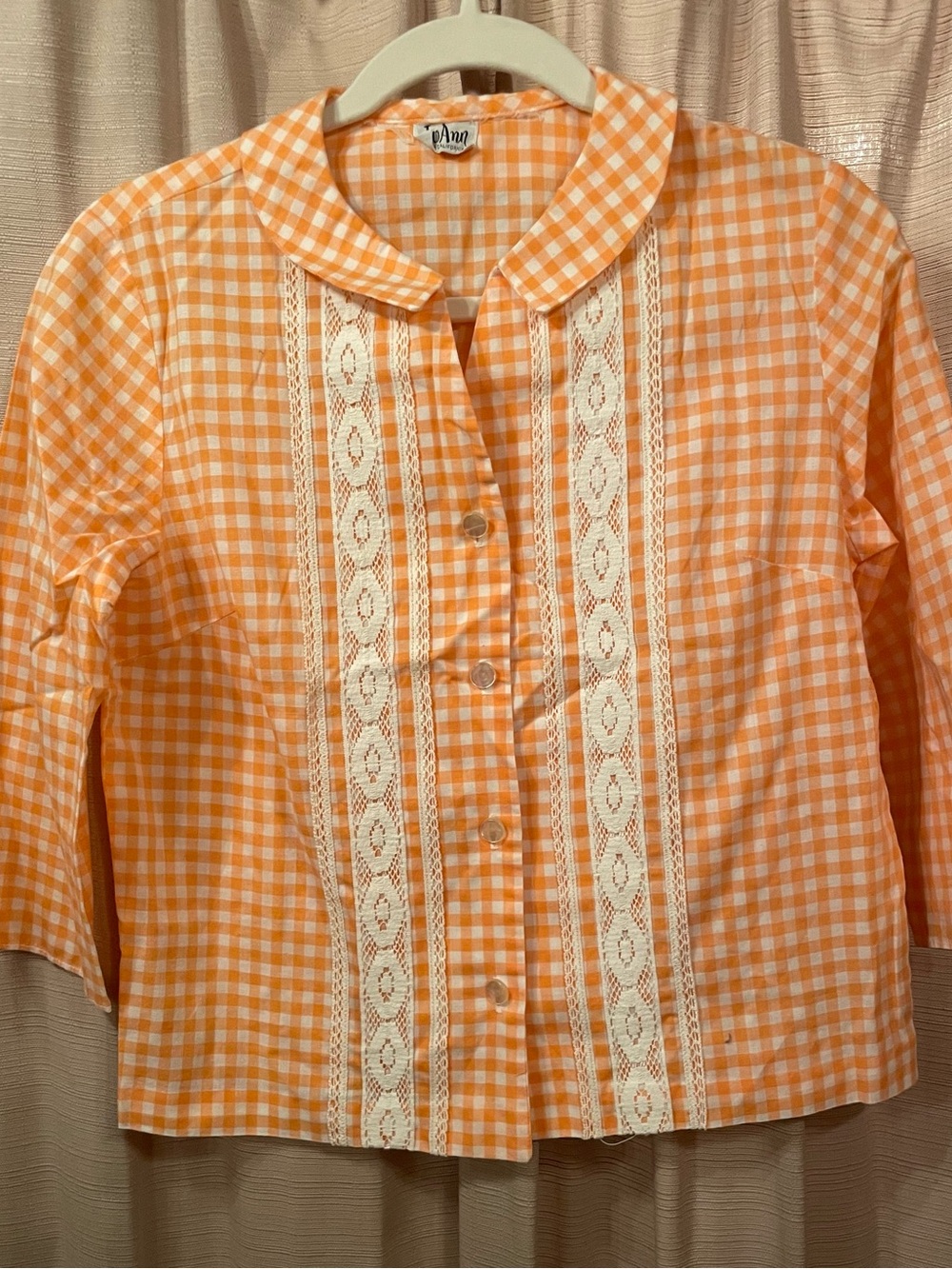 Vintage Peach Joann of California Women’s Button Up